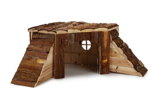 Beeztees Jyrsijän puinen kulmatalo iso 48x48x21 cm