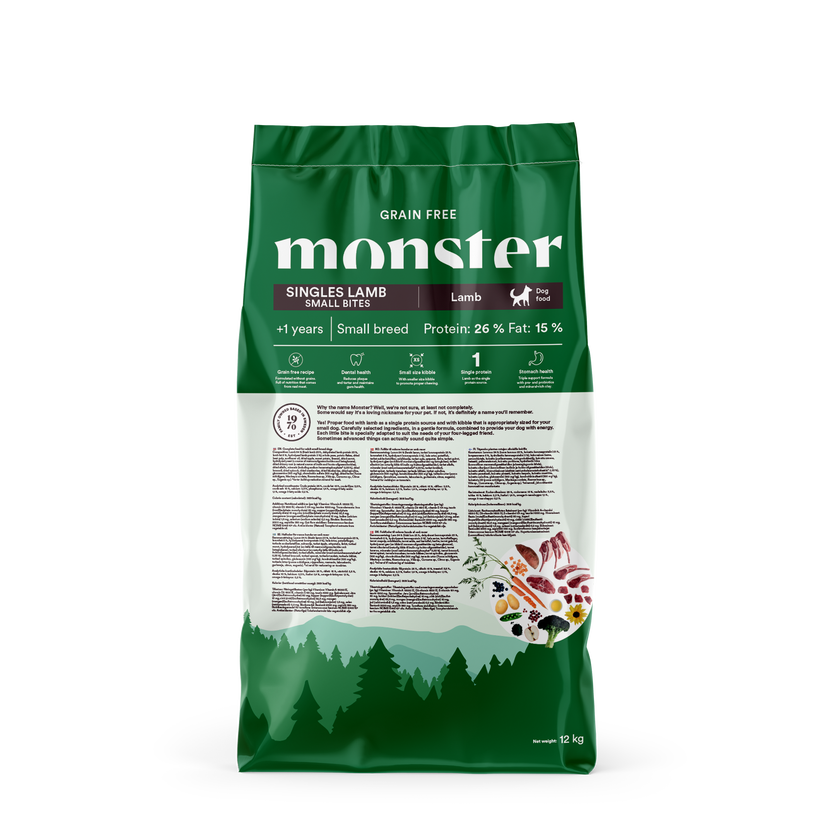 Monster Dog Grain Free Singles Lamb Small Bites 12kg