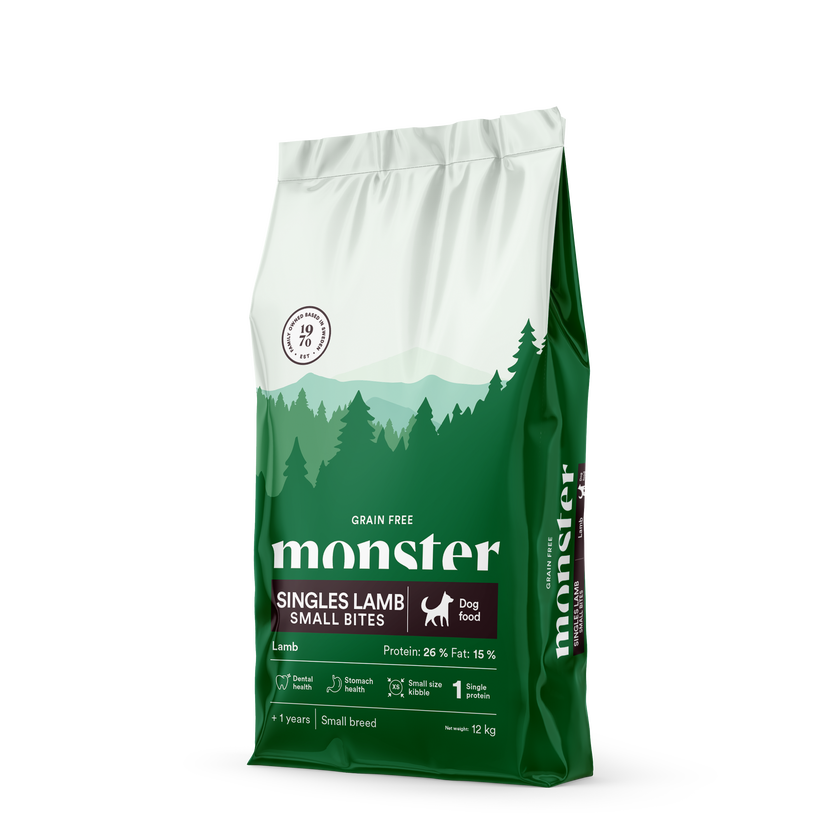 Monster Dog Grain Free Singles Lamb Small Bites 12kg