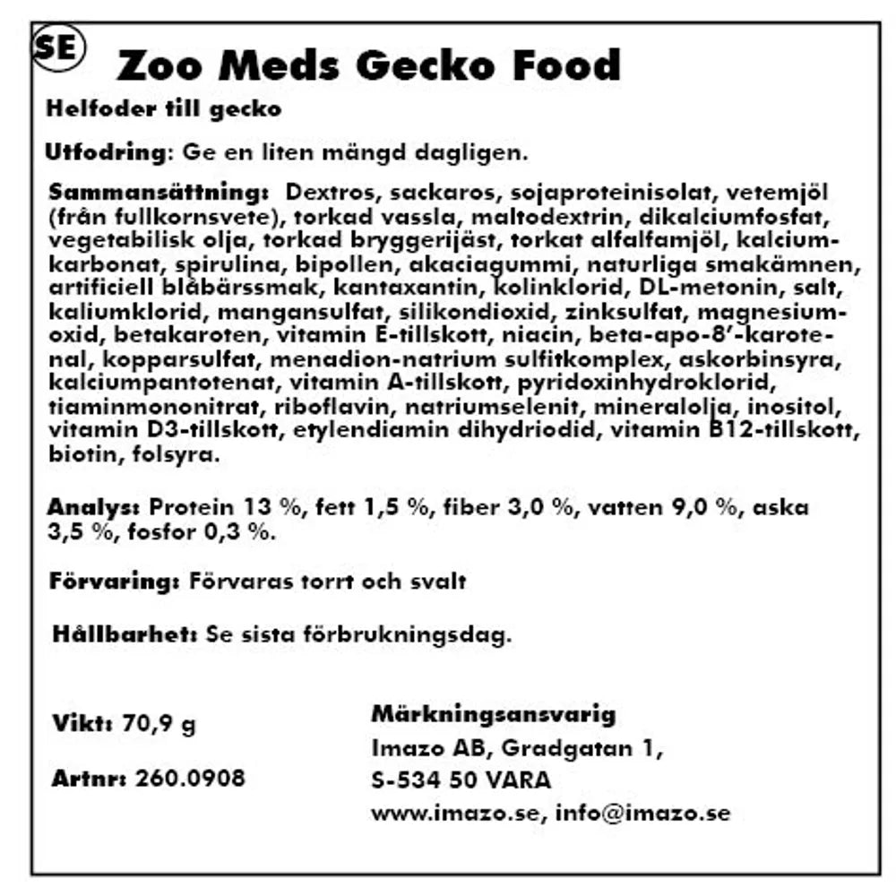 Zoo med gecko food 71g