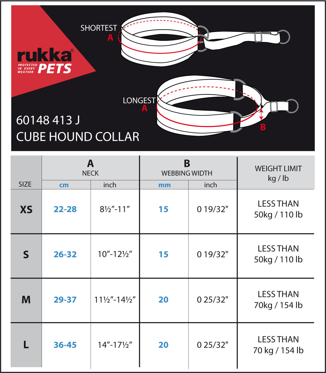 Rukka Pets Cube hound collar vinttikoirapanta