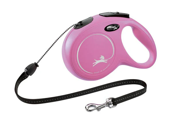 Flexi New Classic Pyöröpunos, M 8m (max 20kg), pinkki