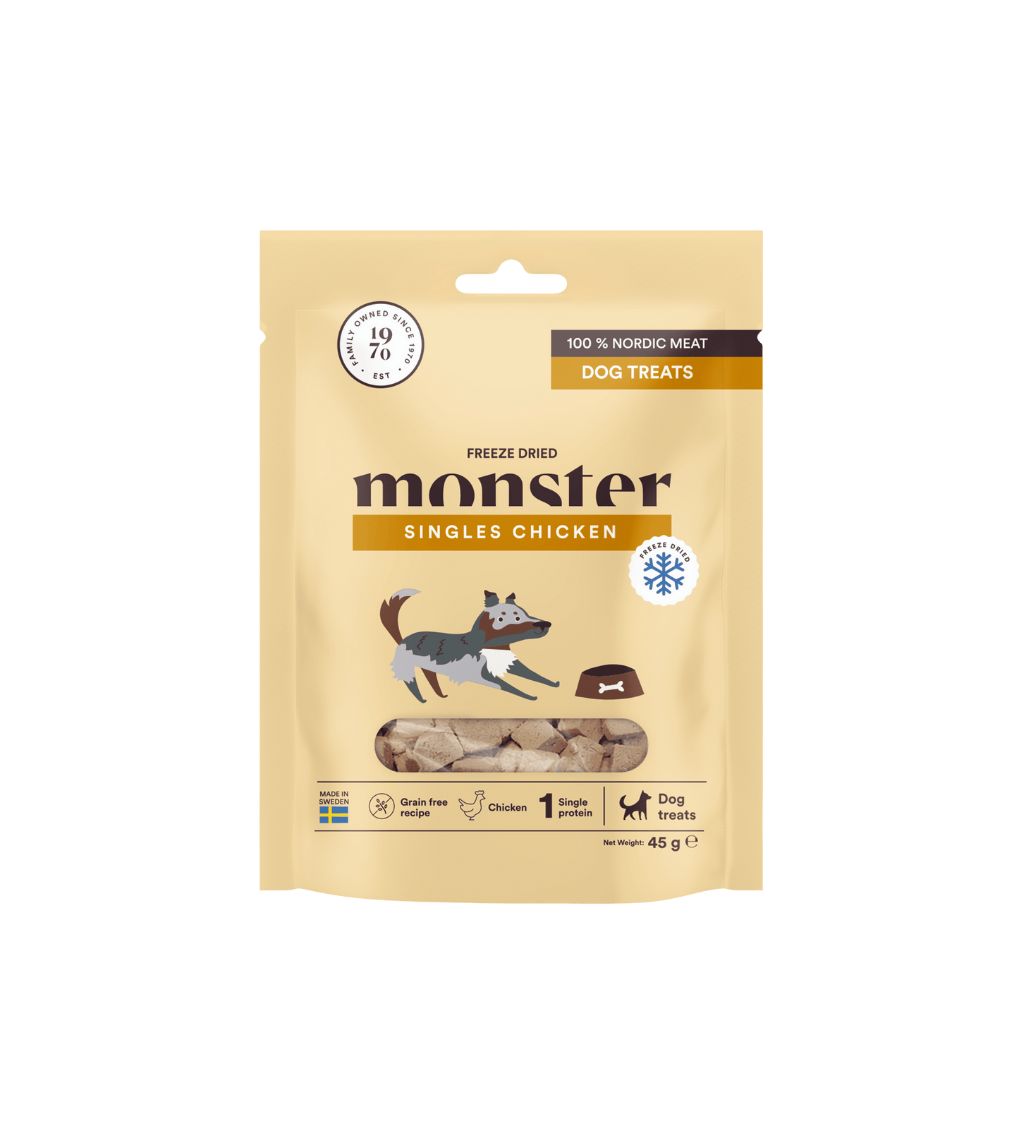 Monster Freeze Dried Treats Singles Chicken 45g