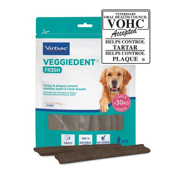 Virbac Veggiedent Fr3sh yli 30kg L 15kpl/502,5g