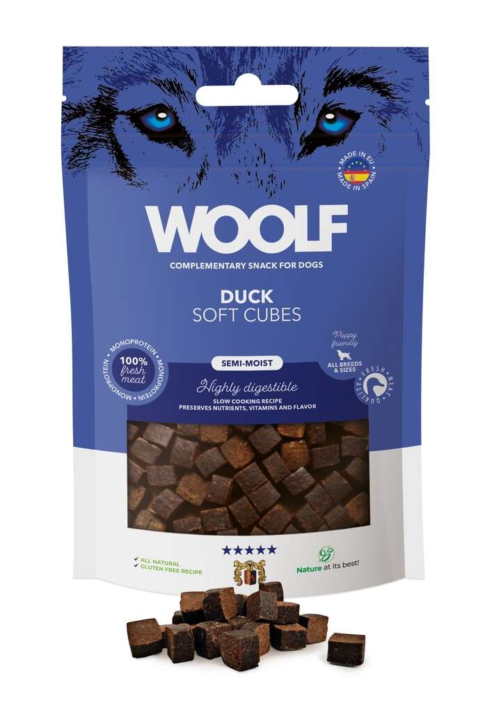 Woolf Soft Cubes Ankka - monoprotein, 100g