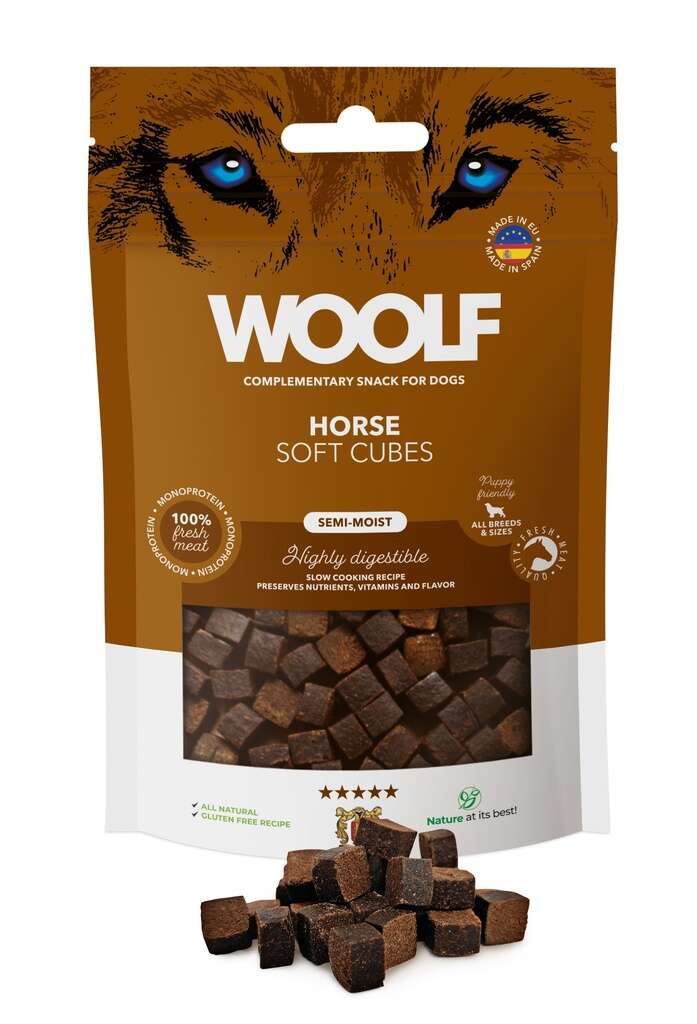 Woolf Soft Cubes Hevonen - monoprotein, 100g