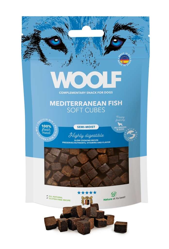 Woolf Soft Cubes Välimeren kala - monoprotein, 100g