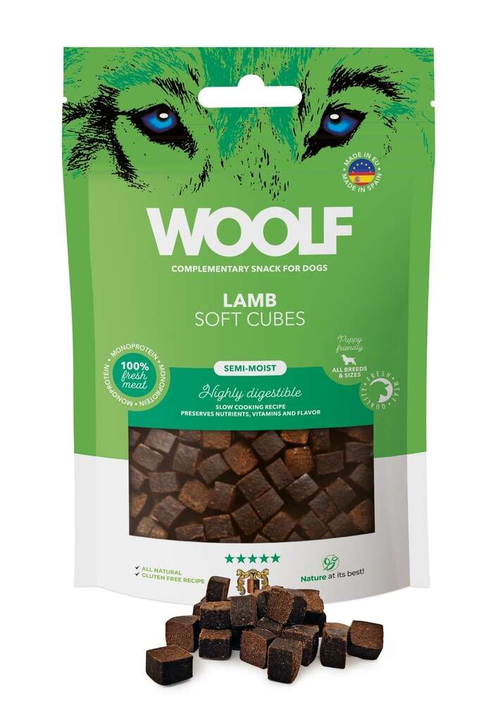 Woolf Soft Cubes Lammas - monoprotein, 100g