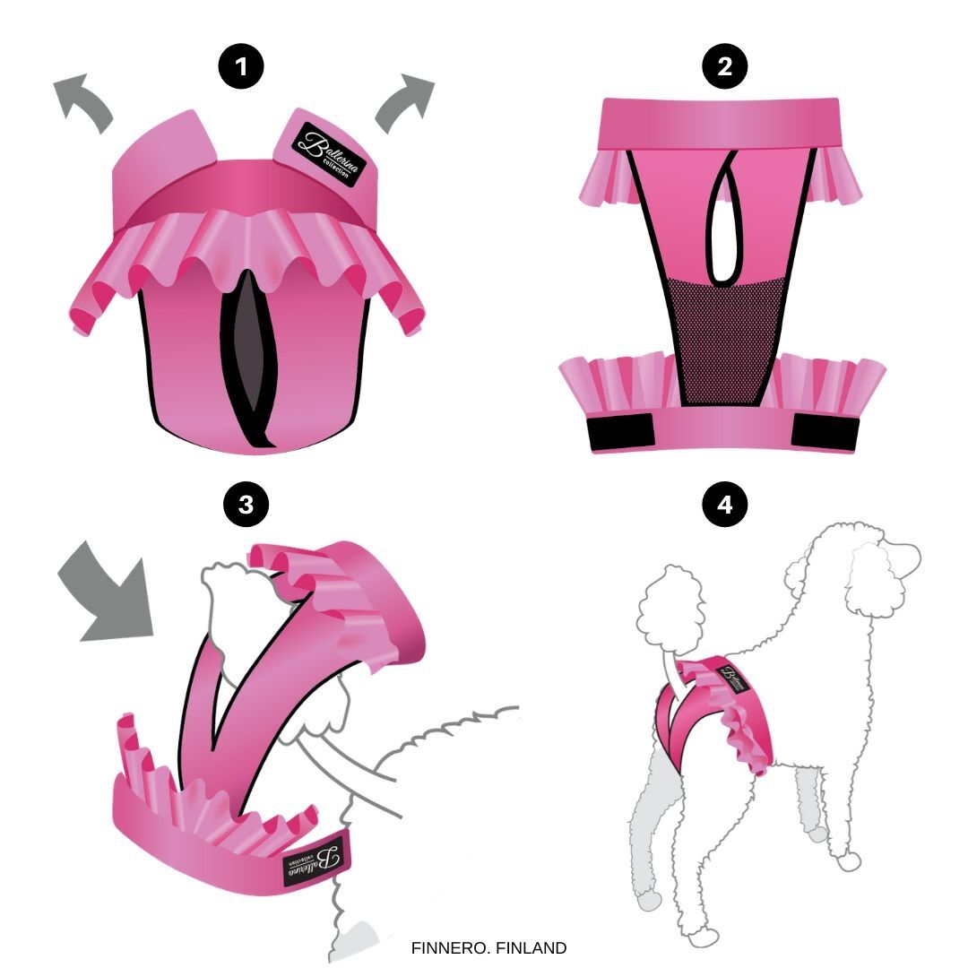 Ballerina juoksuhousut, Lace tumma pinkki pitsireunalla