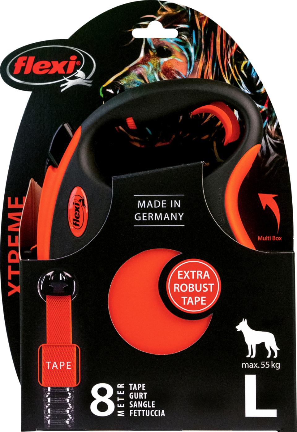 Flexi Xtreme L nauha 8m oranssi-musta