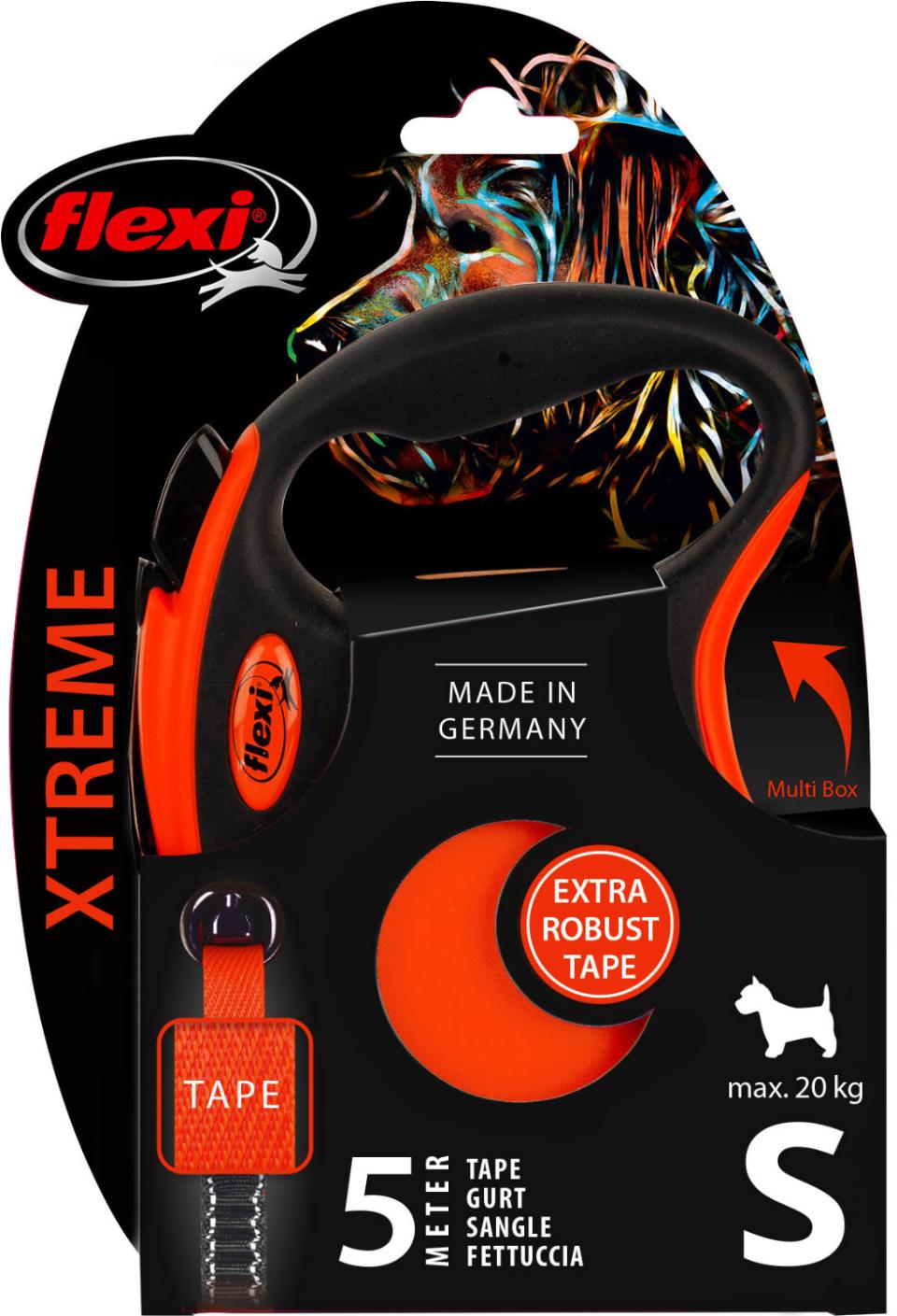 Flexi Xtreme Nauha, S 5m oranssi-musta