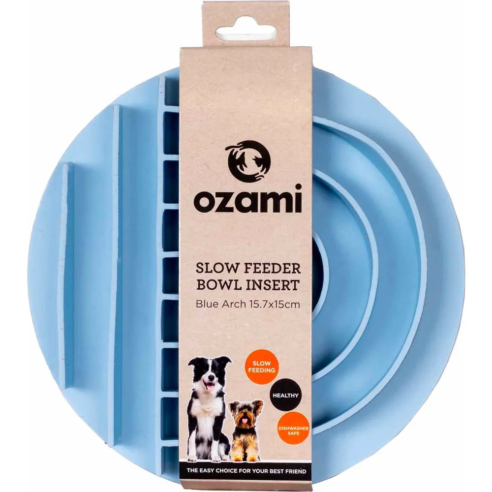 Ozami Slow Feeder imukupeilla - Sininen kaari 15,7 x 15cm