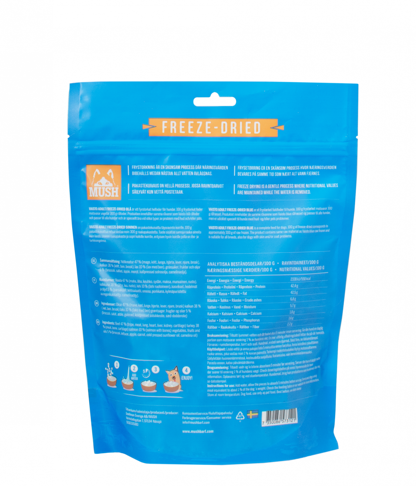 MUSH Vaisto Sininen Freeze-Dried 250g