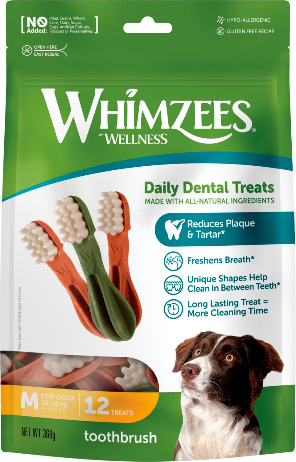 Whimzees hammasharja purutikku M - 360g/12kpl