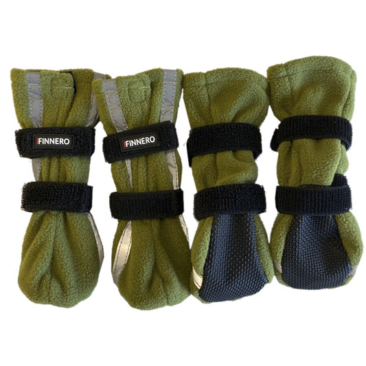 FinNero Halla fleecetossut heijastimilla, metsänvihreä