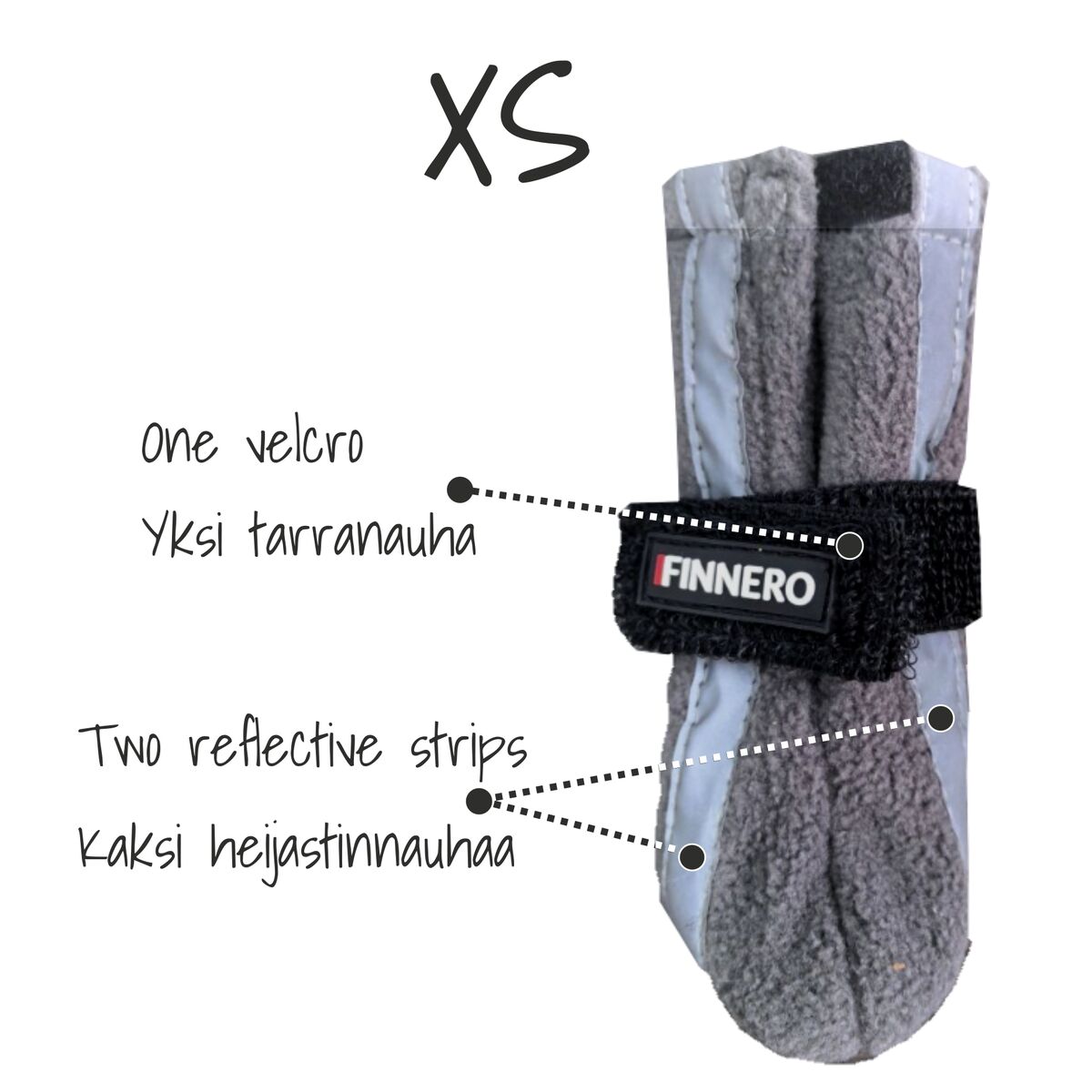 FinNero Halla fleecetossut heijastimilla, harmaa