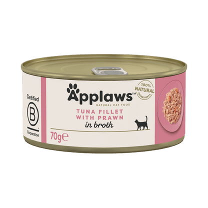 Applaws kissa tonnikalafile&katkarapu 70g purkki