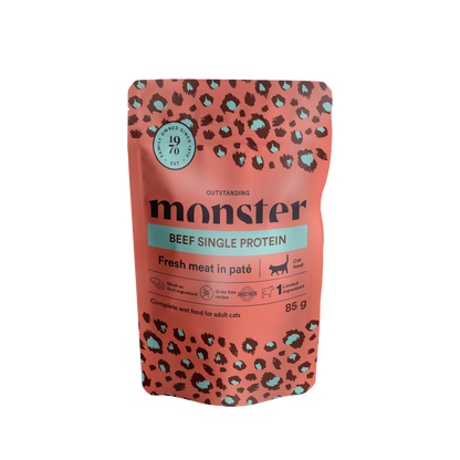 Monster Cat Pouches Adult Beef