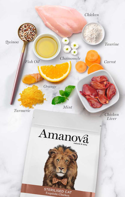 Amanova Cat Adult Sterilised Low Grain Kana&Kvinoa