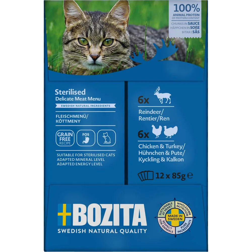 Bozita Feline Sterilised Meat In Sauce 12x85g