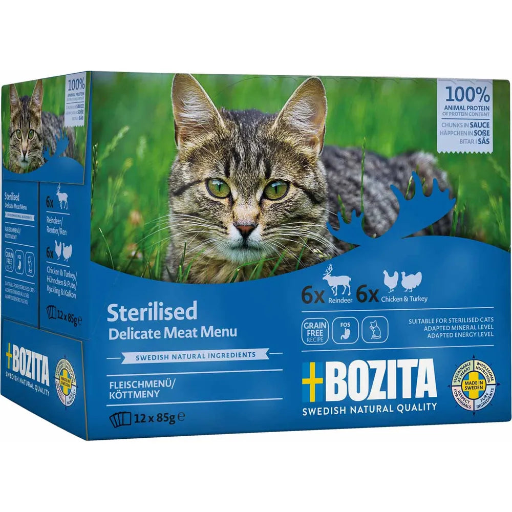 Bozita Feline Sterilised Meat In Sauce 12x85g