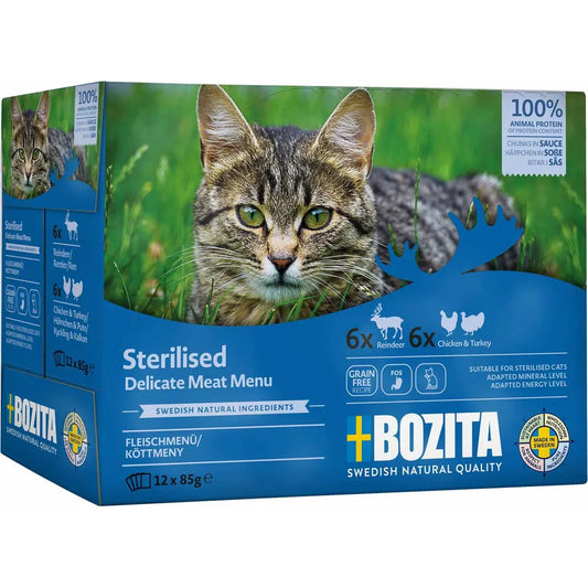 Bozita Feline Sterilised Meat In Sauce 12x85g