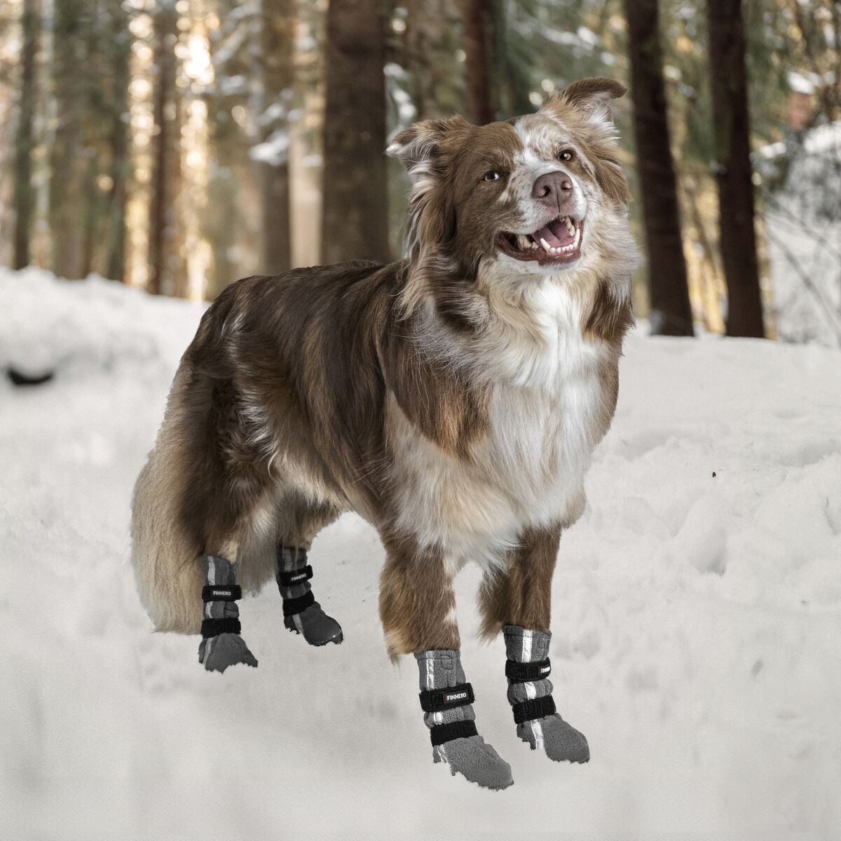 FinNero Halla fleecetossut heijastimilla, harmaa