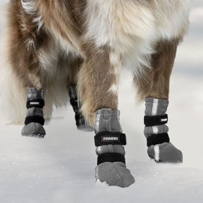 FinNero Halla fleecetossut heijastimilla, harmaa