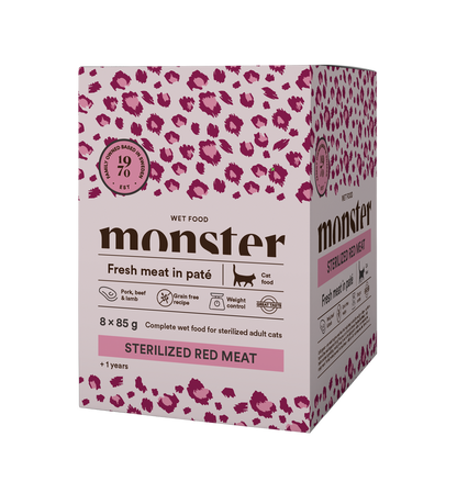 Monster Cat Pouches Sterilized Red Meat