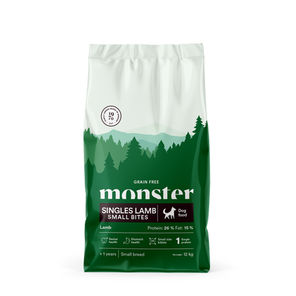 Monster Dog Grain Free Singles Lamb Small Bites 12kg