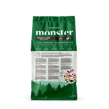 Monster Dog Grain Free Singles Lamb Small Bites 12kg
