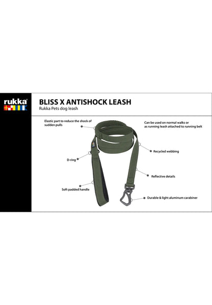 Rukka Pets Bliss x Antishock talutushihna oliivinvihreä