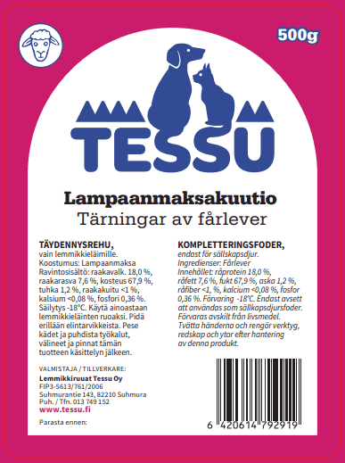 Tessu Lampaanmaksakuutio 500g