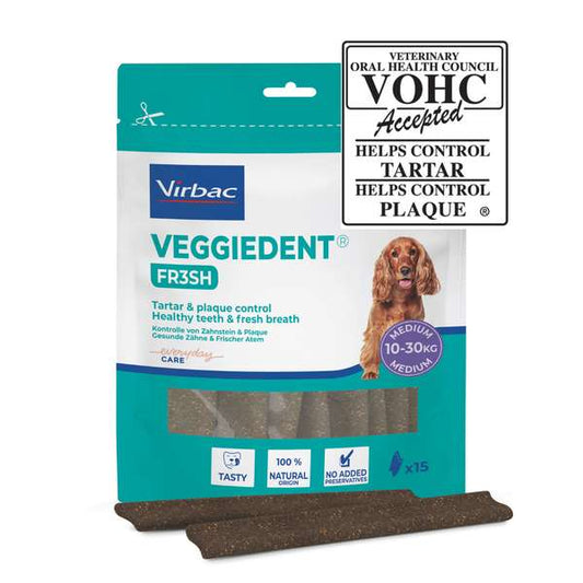 Virbac Veggiedent Fr3sh 10-30kg M 15kpl/352,5g