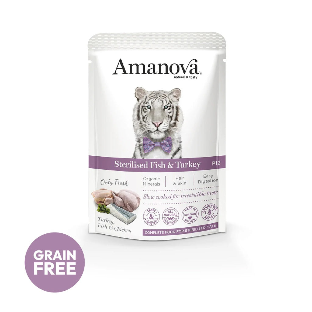 Amanova Cat Adult Sterilised kala & kalkkuna 85g