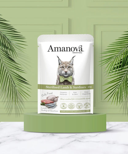 Amanova Cat Adult Sterilised lammas & sardiini 85g