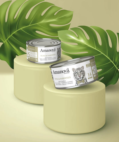 Amanova Cat Adult Tonnikala & sardiini hyytelössä 70g purkki