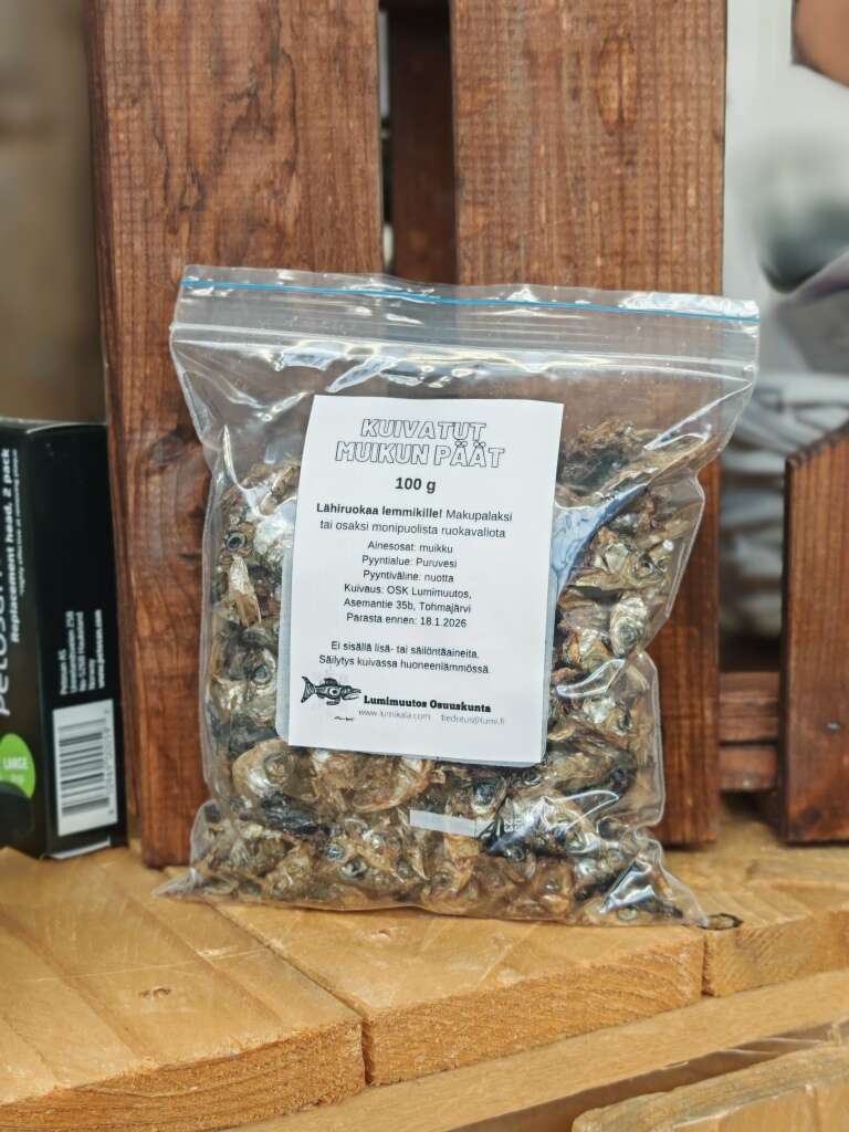 Kotimaiset kuivatut muikun päät, 100g