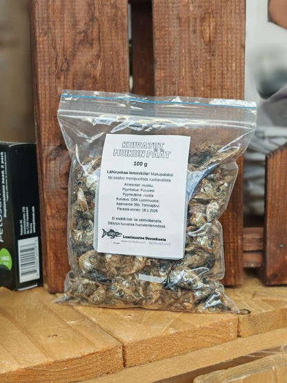 Kotimaiset kuivatut muikun päät, 100g