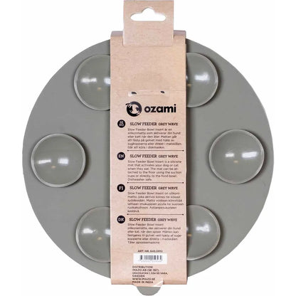 Ozami Slow Feeder imukupeilla - Harmaa aalto 15,7 x 15cm