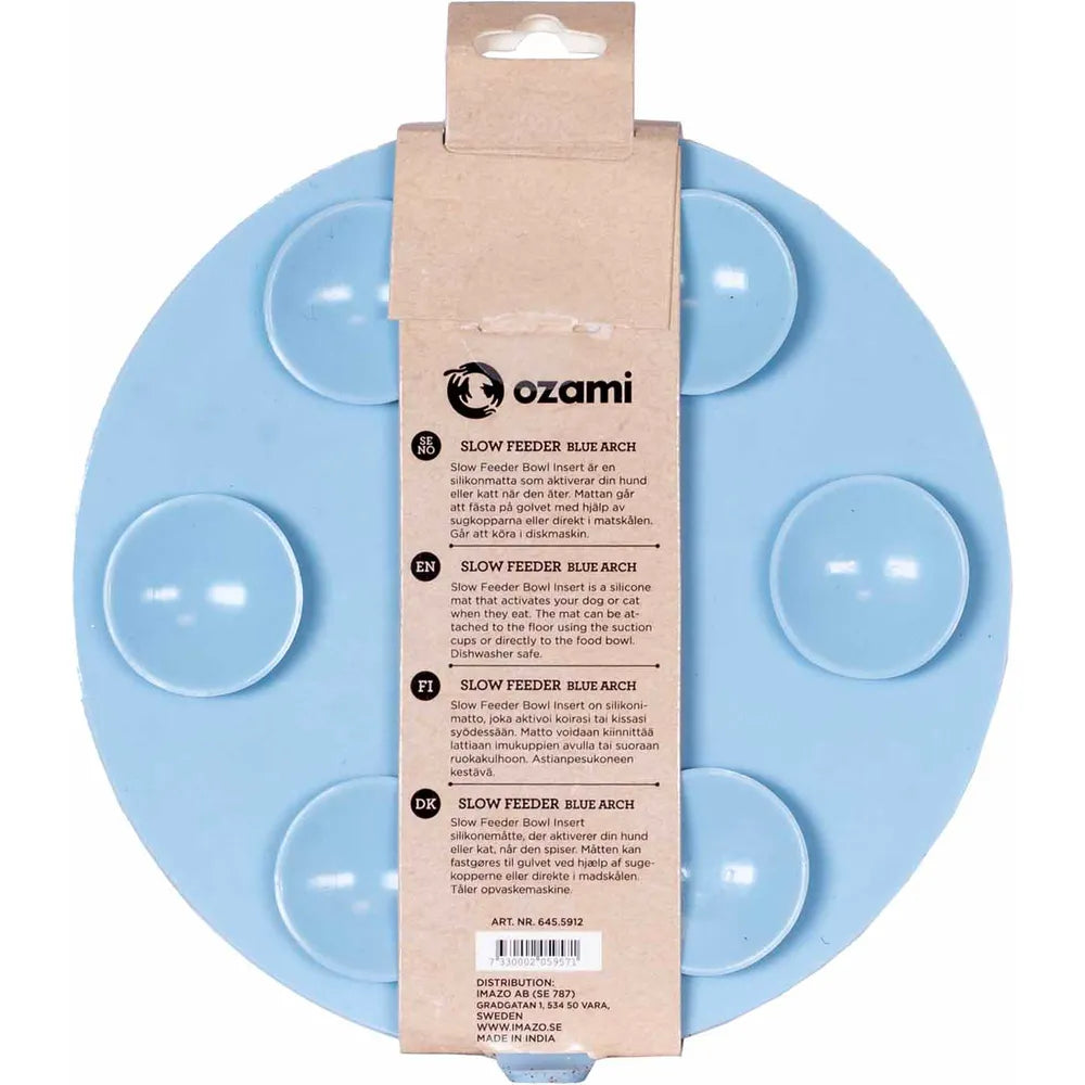 Ozami Slow Feeder imukupeilla - Sininen kaari 15,7 x 15cm