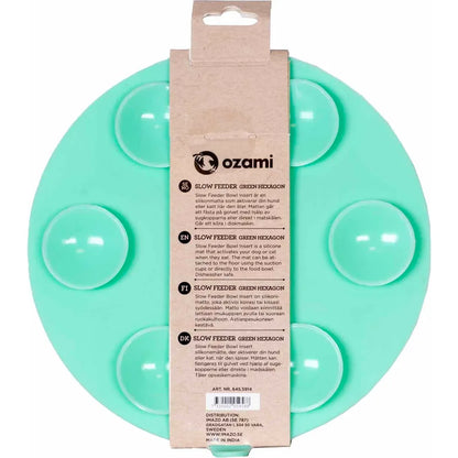 Ozami Slow Feeder imukupeilla - Vihreä Hexagon 15,7 x 15cm