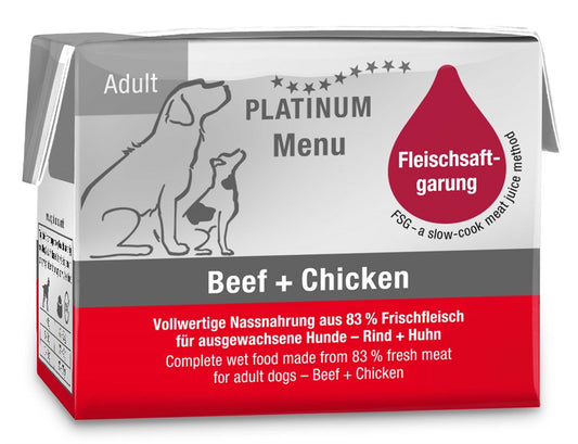 Platinum Dog Menu Beef+Chicken 90g