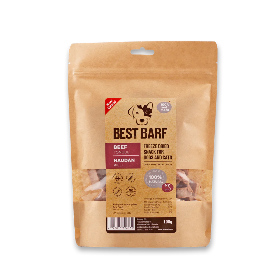 Best Barf Pakastekuivattu Naudan kieli, 100g