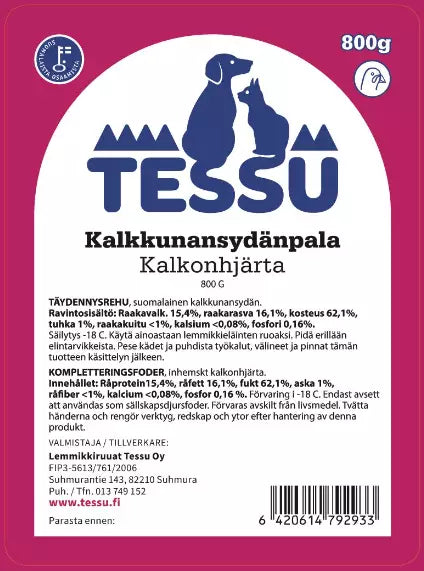 Tessu Kalkkunansydänpala 800g